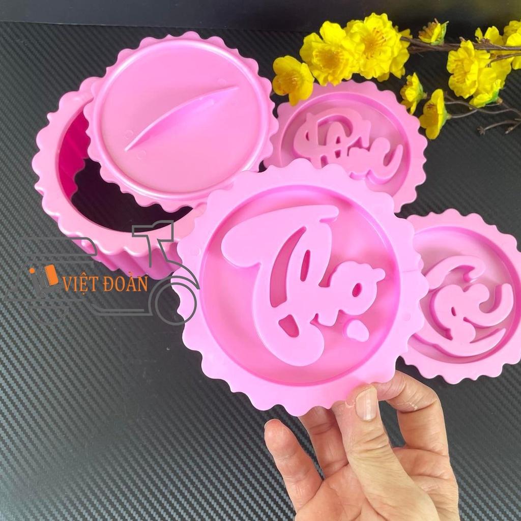 Khuôn TRÒN NHẤN XÔI sắc nét - Bộ 3 hình PHÚC LỘC THỌ 14cm - NHỰA VIỆT NAM, AN TOÀN CHO SỨC KHOẺ.