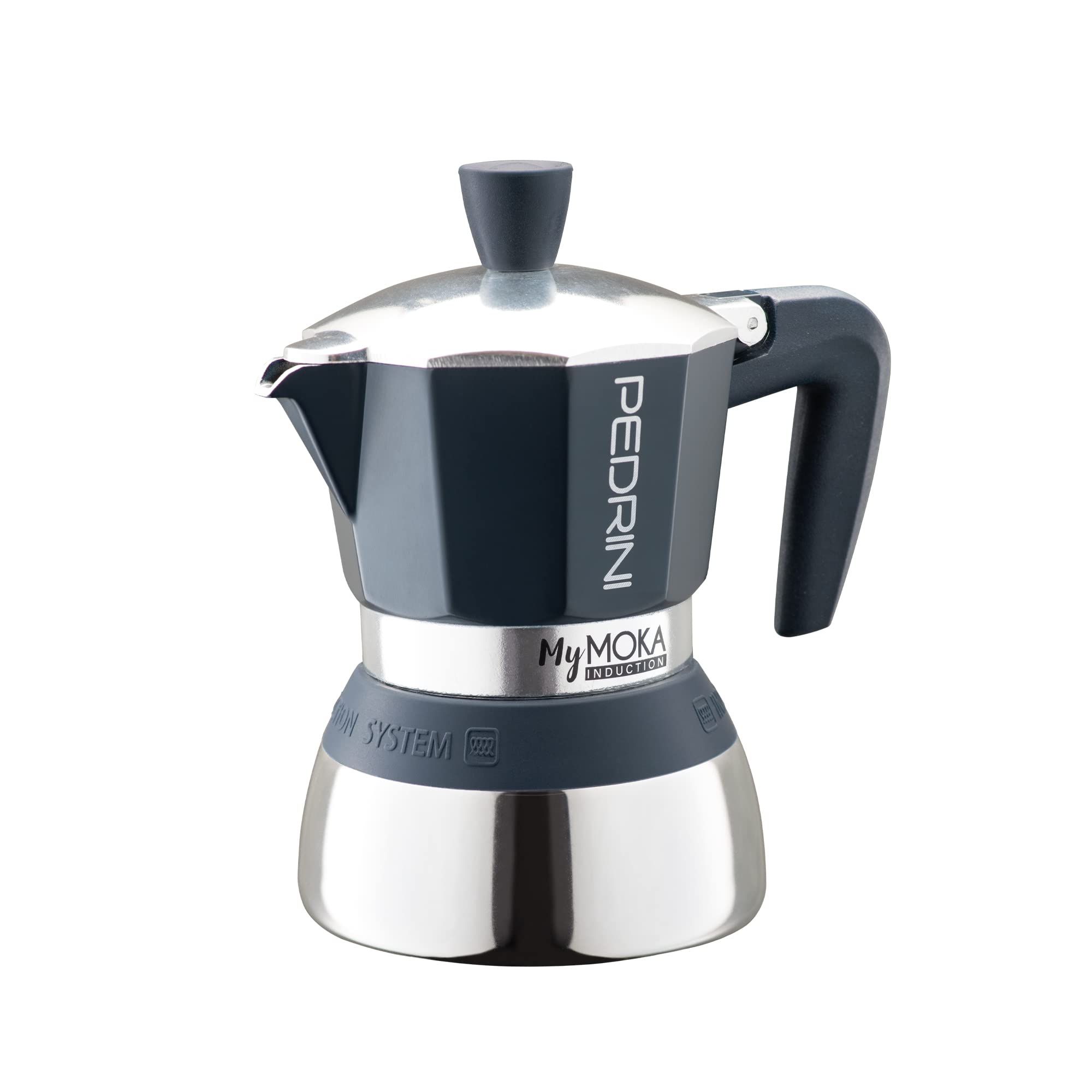 Ấm pha cà phê PEDRINI MyMoka induction Night Blue - Dùng được cho bếp từ - 3 Cup / 6 Cup [ Hàng Chính Hãng