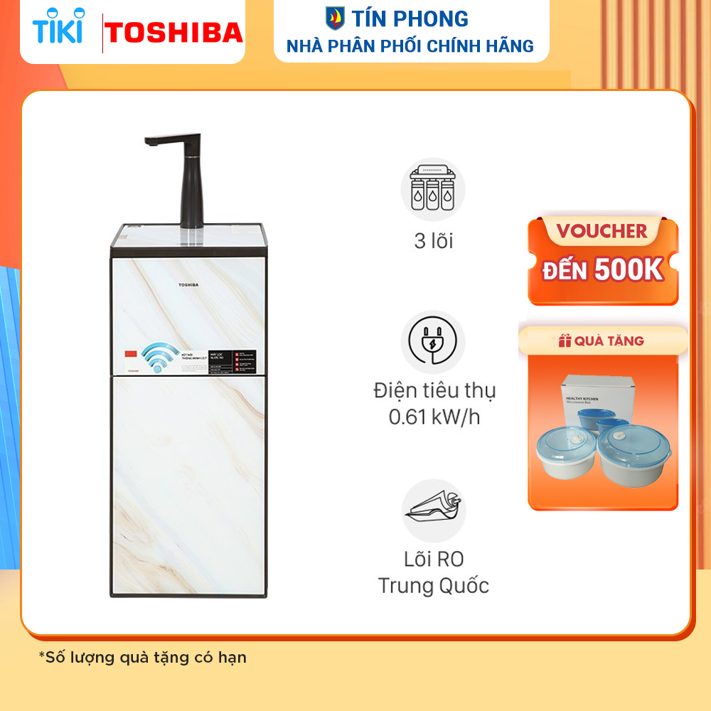 Máy lọc nước nóng lạnh RO Toshiba TWP-W1905SV(MB) - Đèn cảnh báo thay lõi lọc - Điều khiển máy bằng điện thoại - Hàng chính hãng