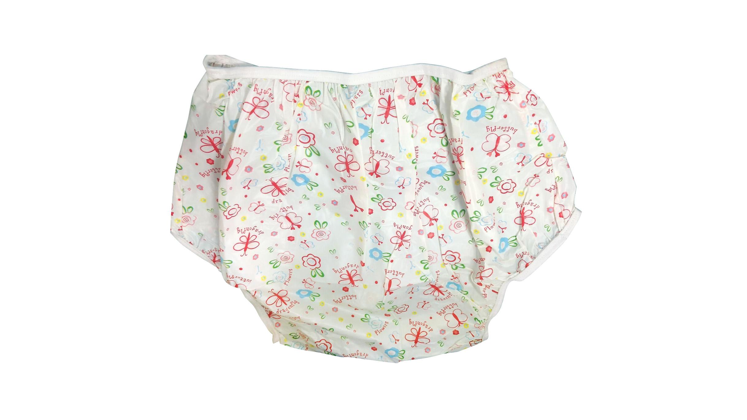 ABDL Miếng Tã Quần Đơn Giản Chuồn Chuồn Màu DDLG Trưởng Thành Quần Lót Có Thể Tái Sử Dụng Tã 1 Lớp Nhựa PVC Quần Đùi Onesized Người Cao Tuổi Thiếu Niên