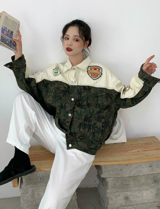 Áo khoác unisex phối màu lá phong Mã: NK1436