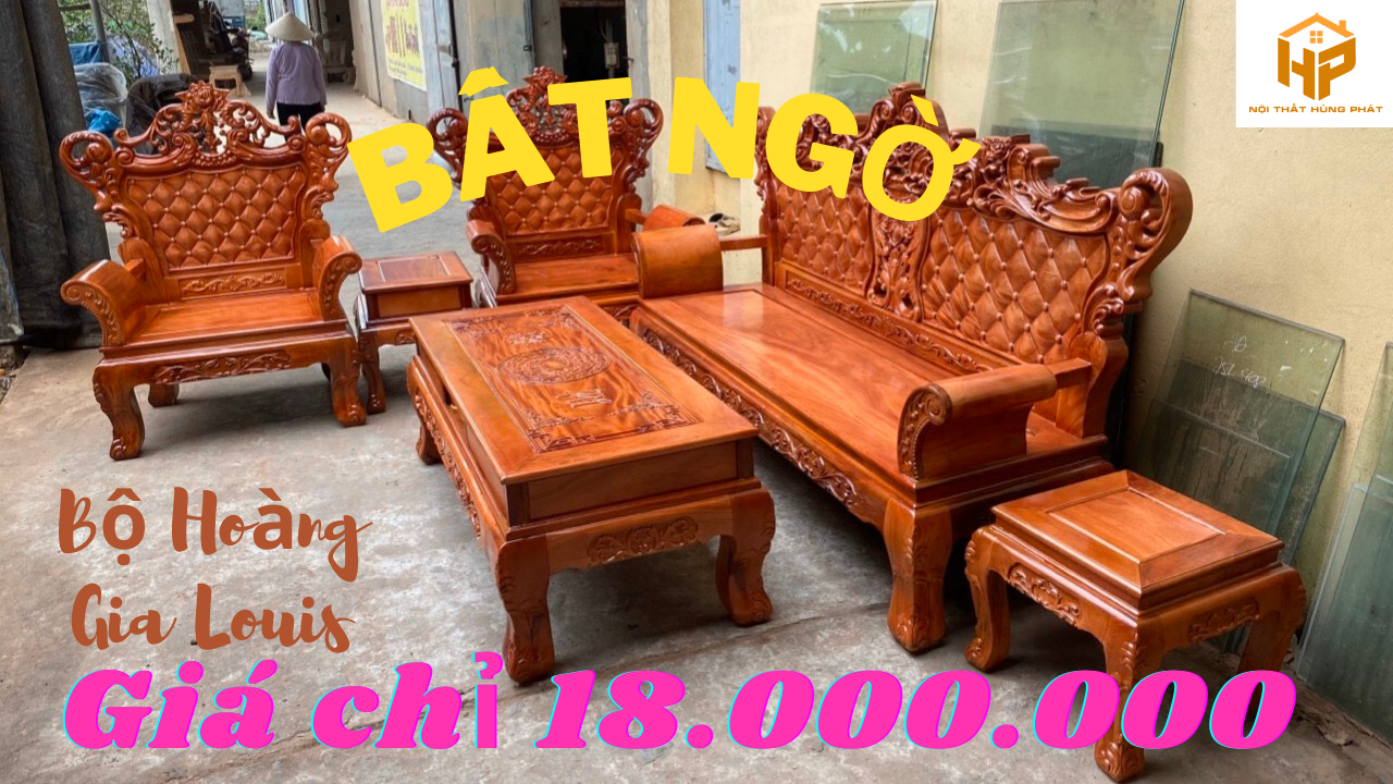 Bộ bàn ghế Hoàng Gia gỗ xà cừ