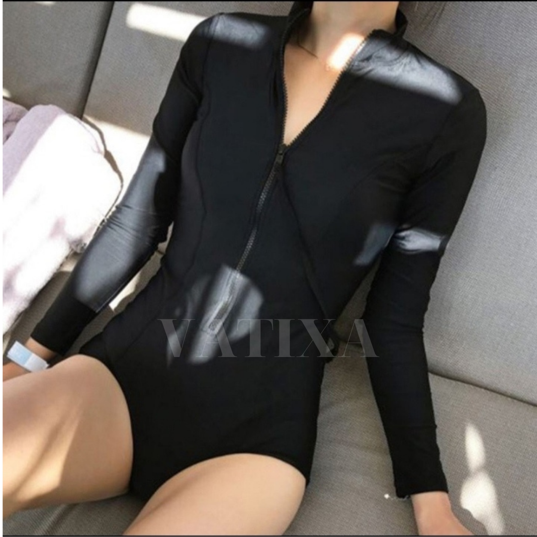 Bikini bodysuit đồ bơi một mảnh có tay khoá kéo VATIXA BKN01