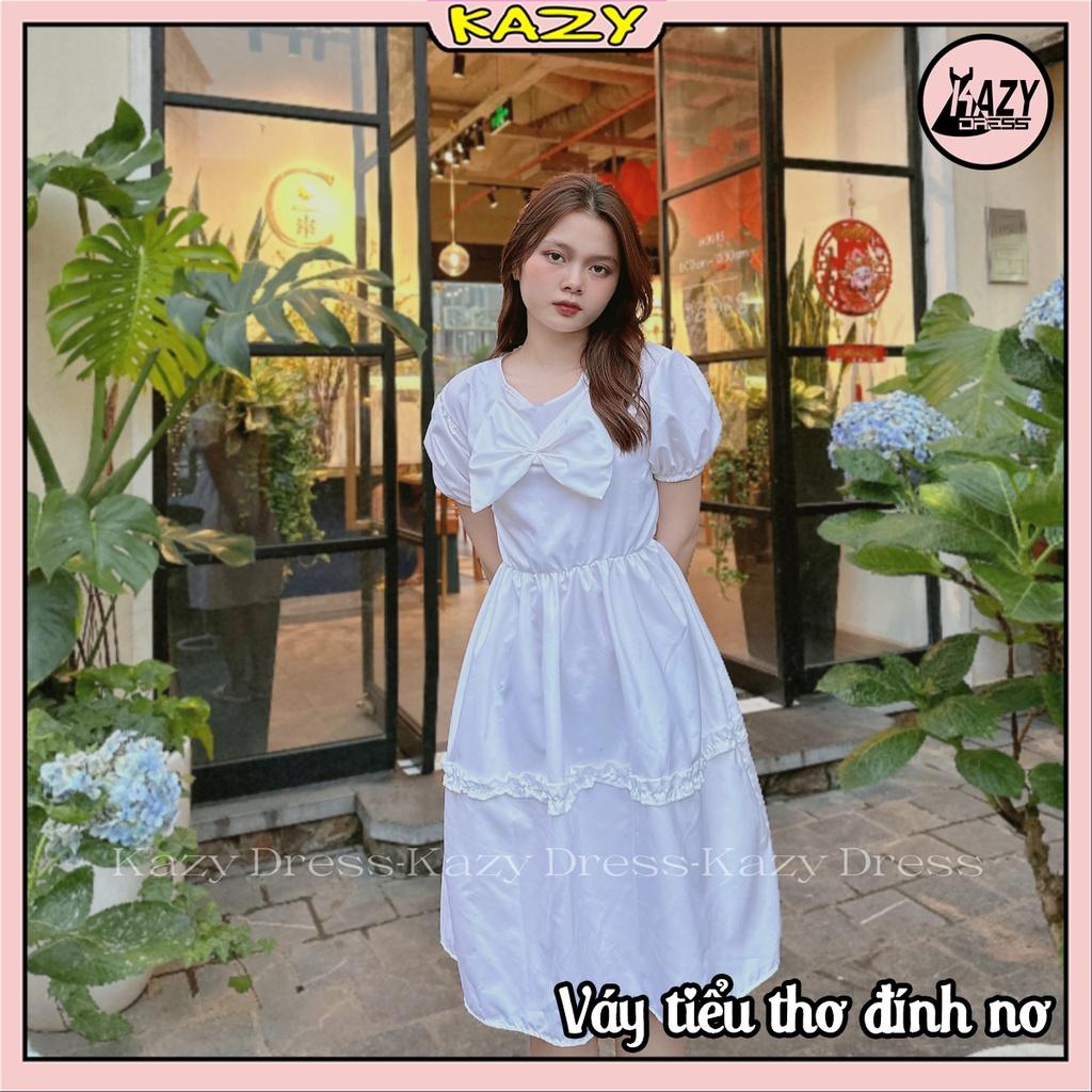 Váy tiểu thư đính nơ ngực thơ mộng cute KAZY DRESS V021