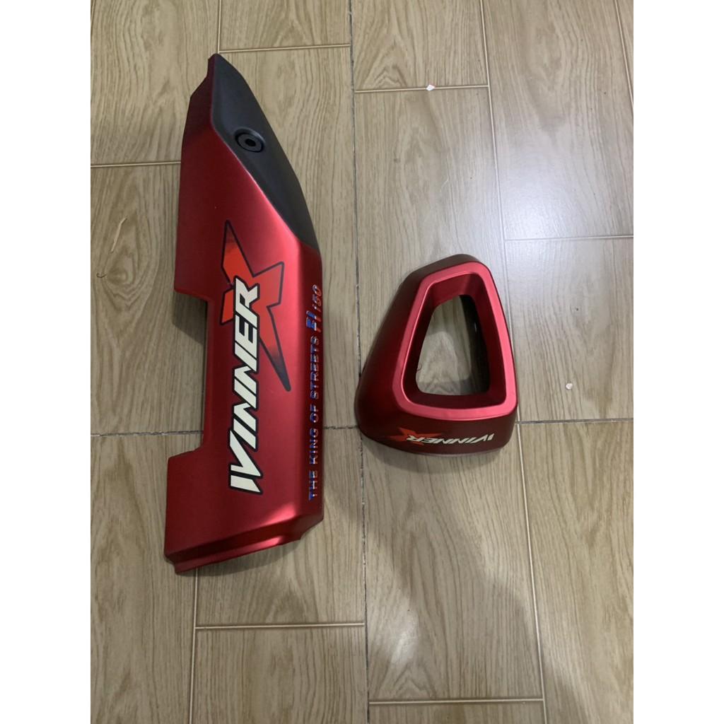 Ốp pô và chụp đích pô xe winner x màu đỏ đô