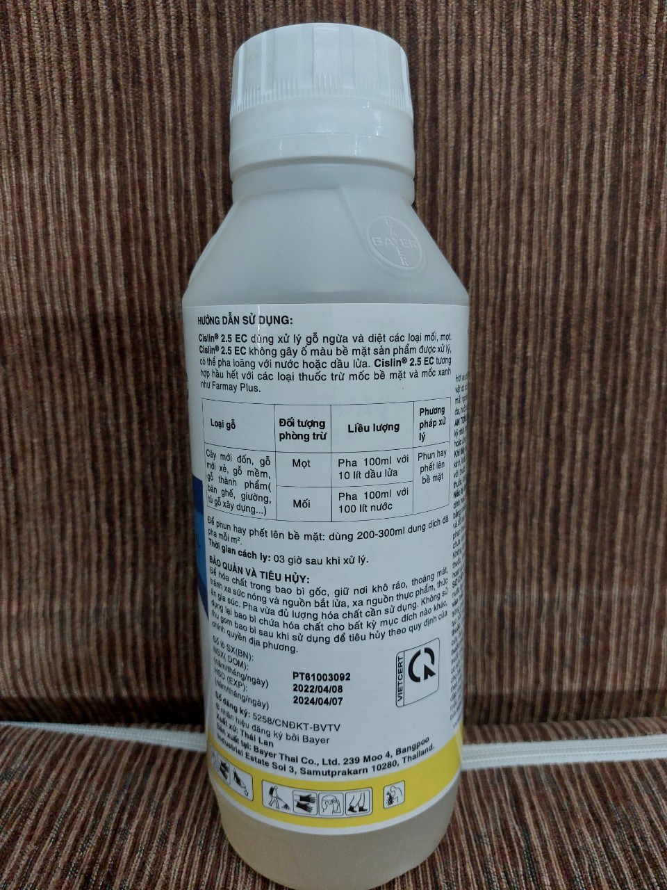 Thuốc diệt mối, mọt gỗ khô CISLIN 2.5EC chai 1lit