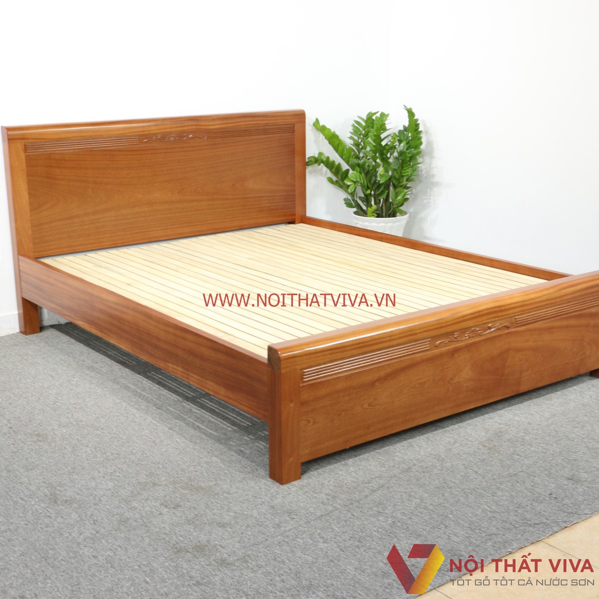 Giường Ngủ Gỗ Xoan Đào Tự Nhiên Bền Đẹp Sang Trọng