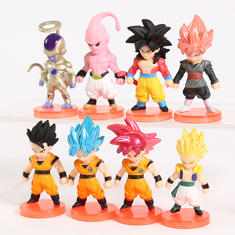 Bộ 08 Mô Hình Nhân Vật  Dragon Ball Chibi Dễ Thương - Có Giá Đỡ