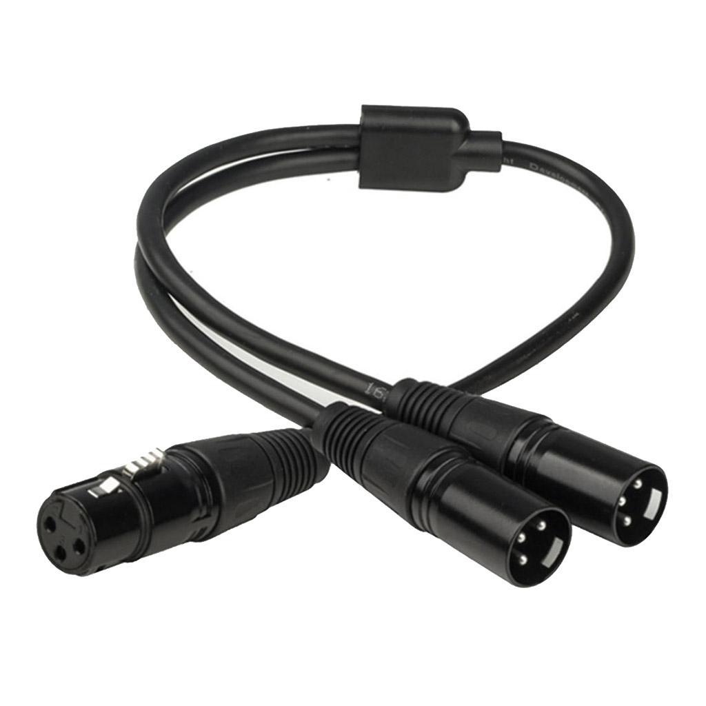 3 Pin XLR Female  To Dual 2 Male Plug Y Splitter Cable Adaptor Cable