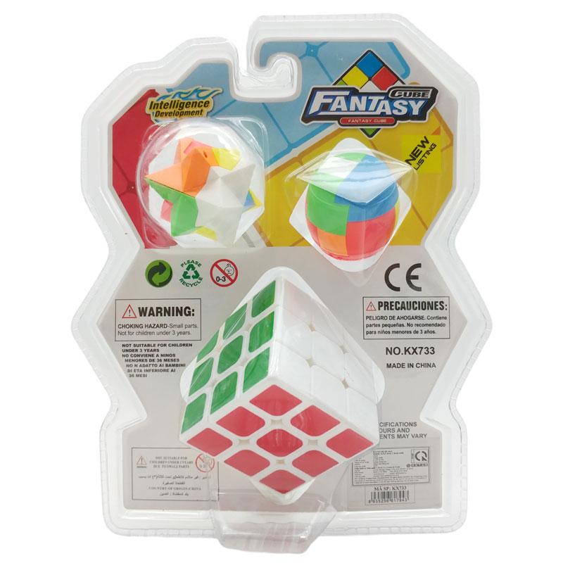 Bộ 3 Đồ Chơi Rubik 3x3x3 Kèm Hình Khối Đặc Biệt - Fantasy Cube KX733