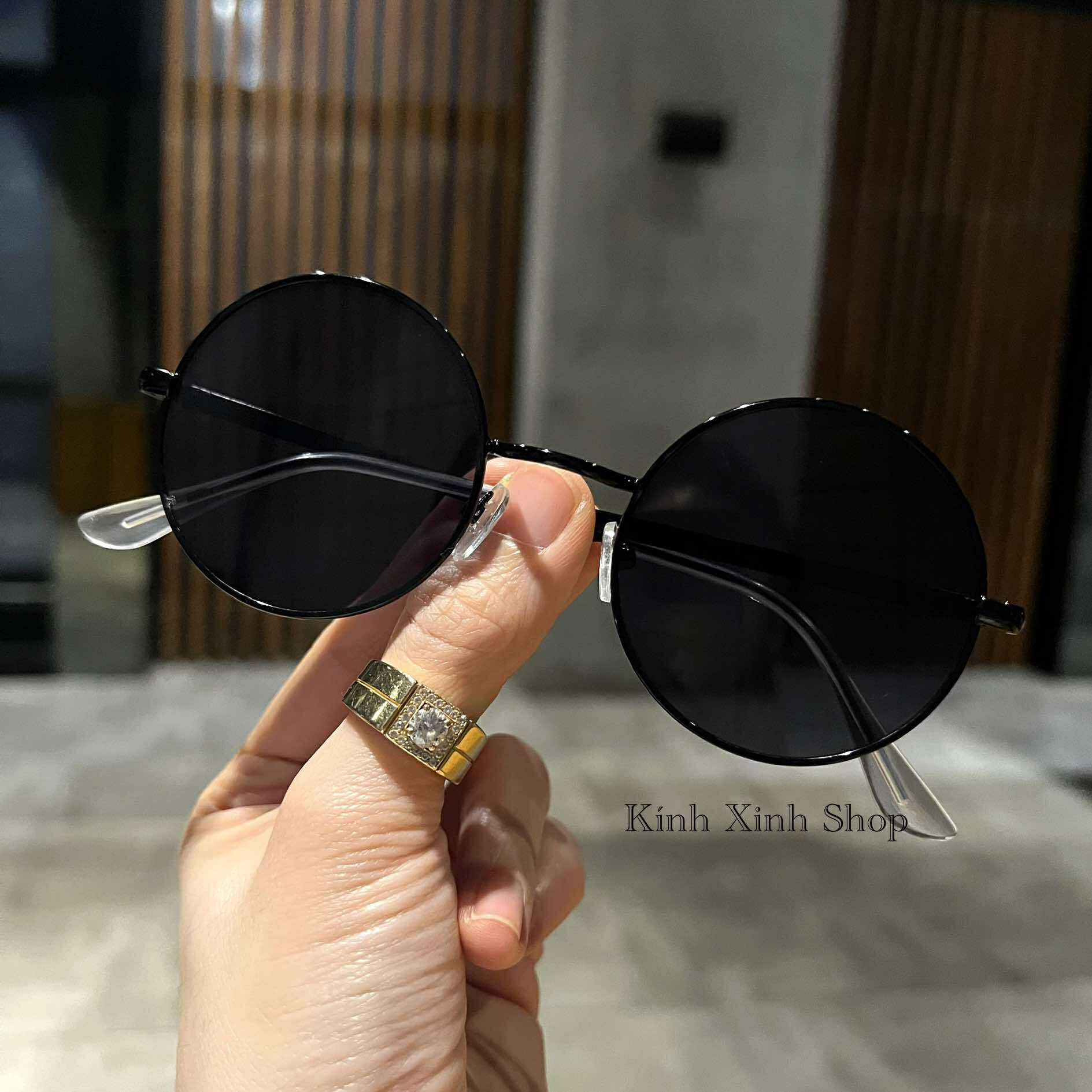 Kính mát đi đường chống nắng dáng mắt tròn xoe cao cấp - Kính râm thầy bói nam nữ