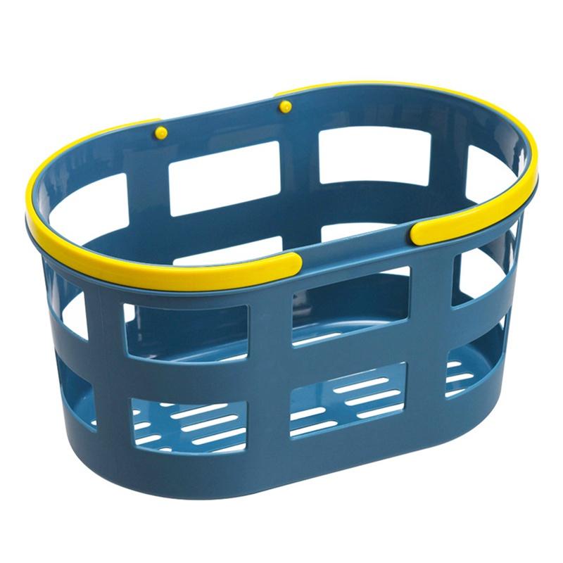 Drain Bath Basket Plastic Hand Basket Bathroom Bath Basket Storage Basket Bath Basket Bath Storage Basket Light Blue