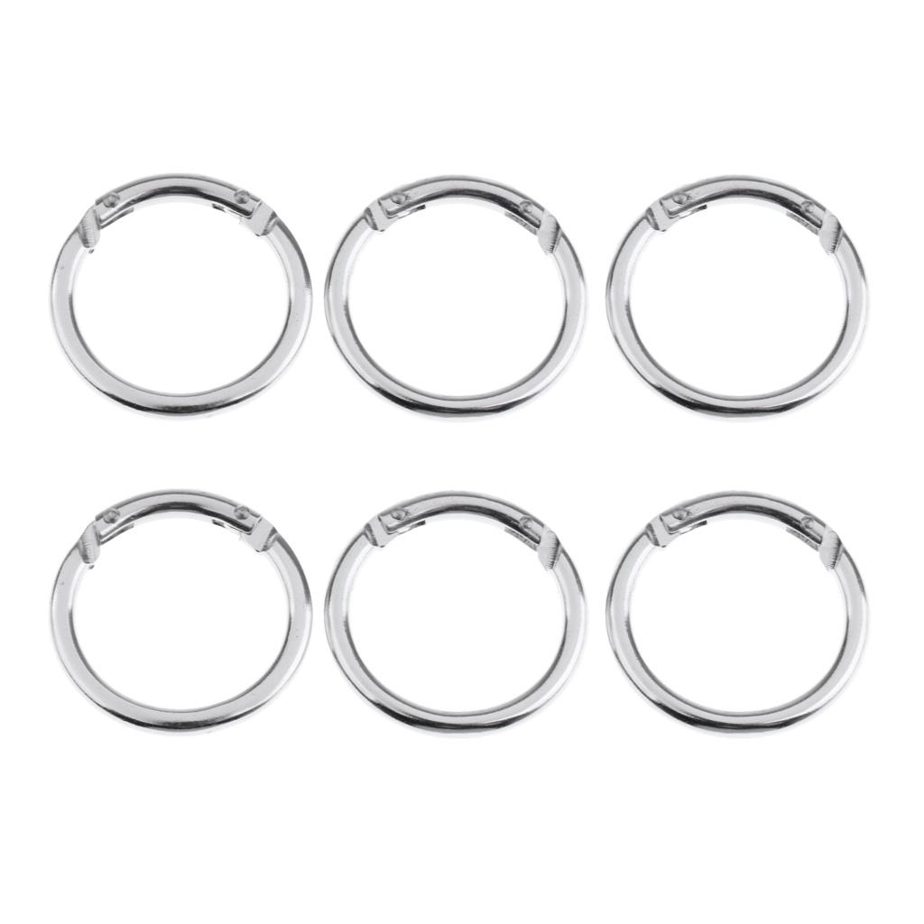 6 Pieces Circle Round Carabiner Hiking Spring Snap Clip Hook Keychain Camping Handbag