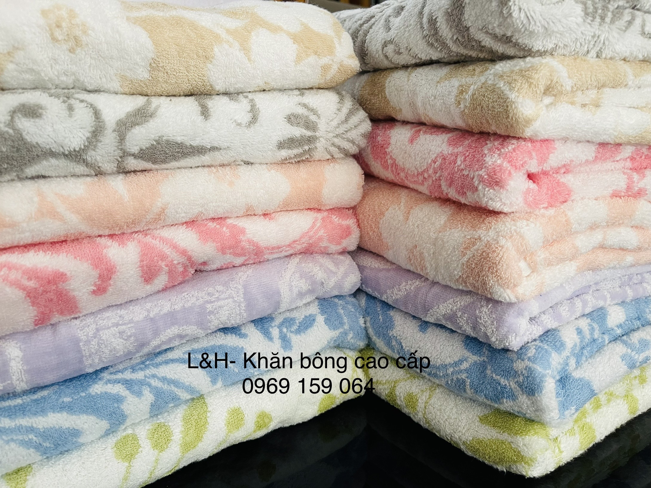 Khăn tắm hoa văn xuất nhật, KT 60x120cm, Nặng 300g
