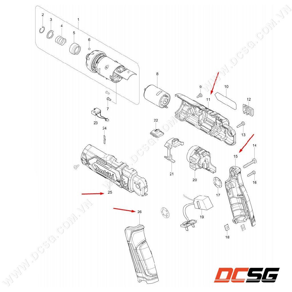 Vỏ máy vặn vít gập có cấp trượt 7.2V DF012D Makita | DCSG