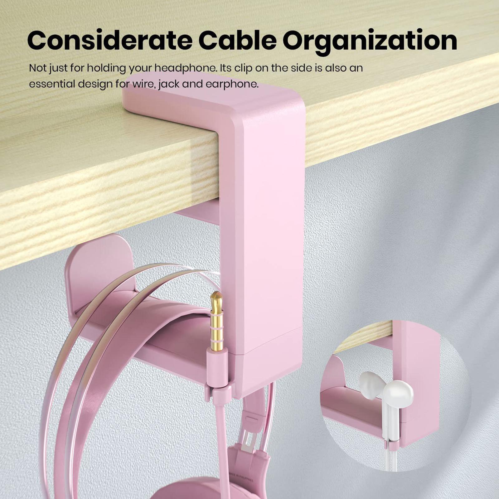 Headset Hook Holder Rotating Arm Clamp under Desk Universal Headphone Holder