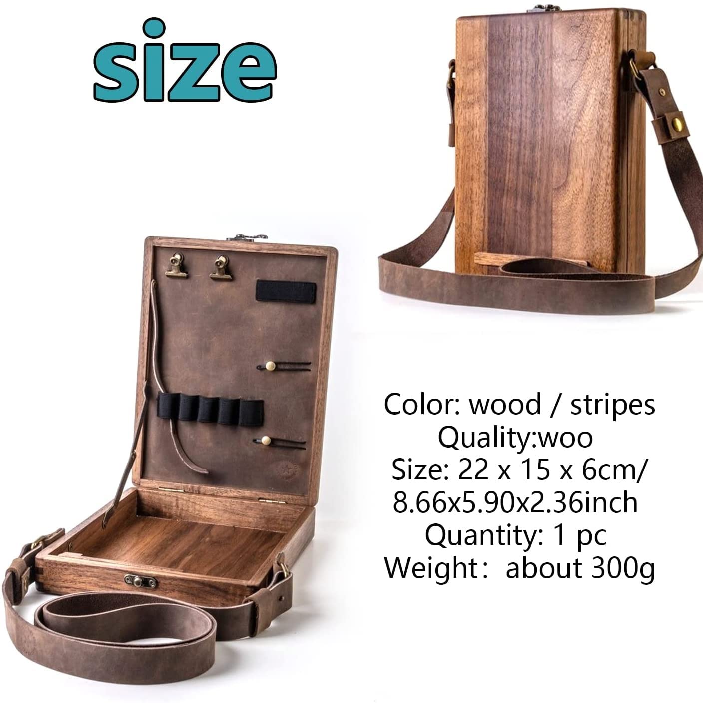 Hộp Gỗ Đeo Chéo Đựng Bút Cọ WoodBox de Herramientas