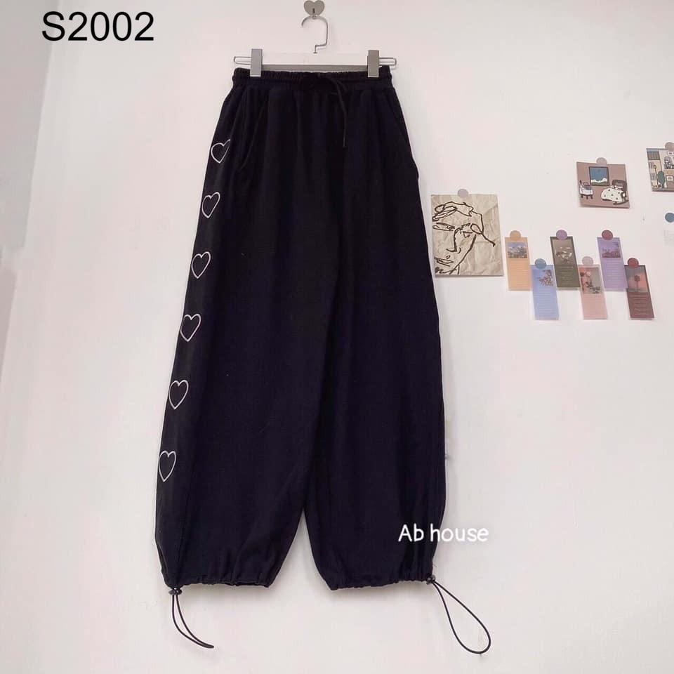 Quần Jogger Nhiều Tim - Chất su mềm dày dặn; form thụng dáng thể thao cực cool - freesize dưới 60kg - S2002