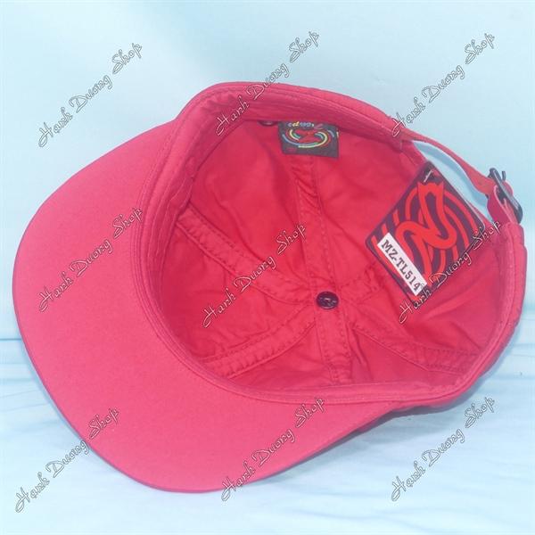 Nón kết vải dù, mũ lưỡi trai trẻ em z caps từ 6-12 tuổi vòng đầu từ 51-54cm vải dù có khóa tăng giảm size đầu - Đỏ thẩm
