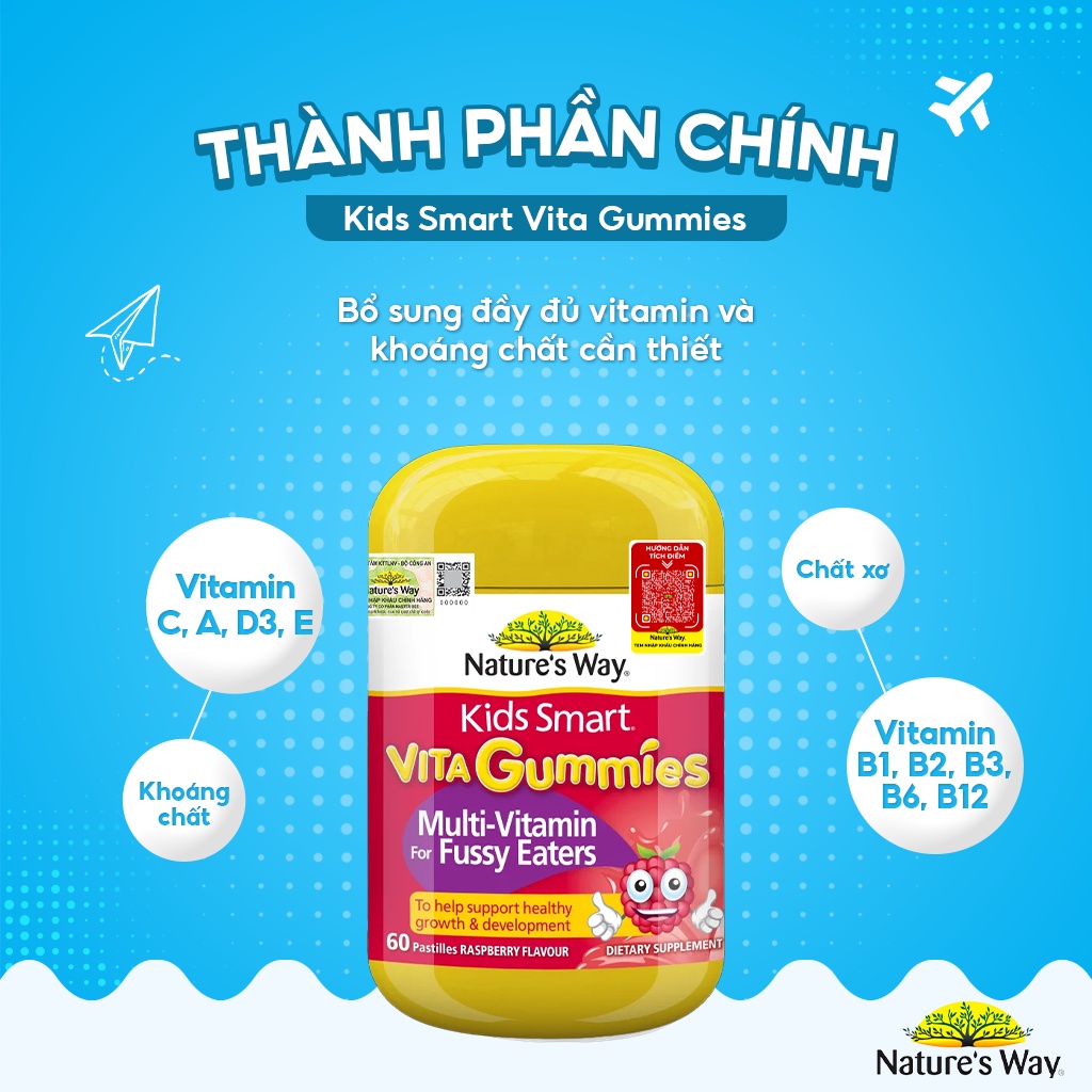 Vitamin tổng hợp cho trẻ biếng ăn, Vitamin D, Canxi Nature's Way Úc Hỗ trợ bé phát triển cân đối, khỏe mạng - QuaTangMe Extaste