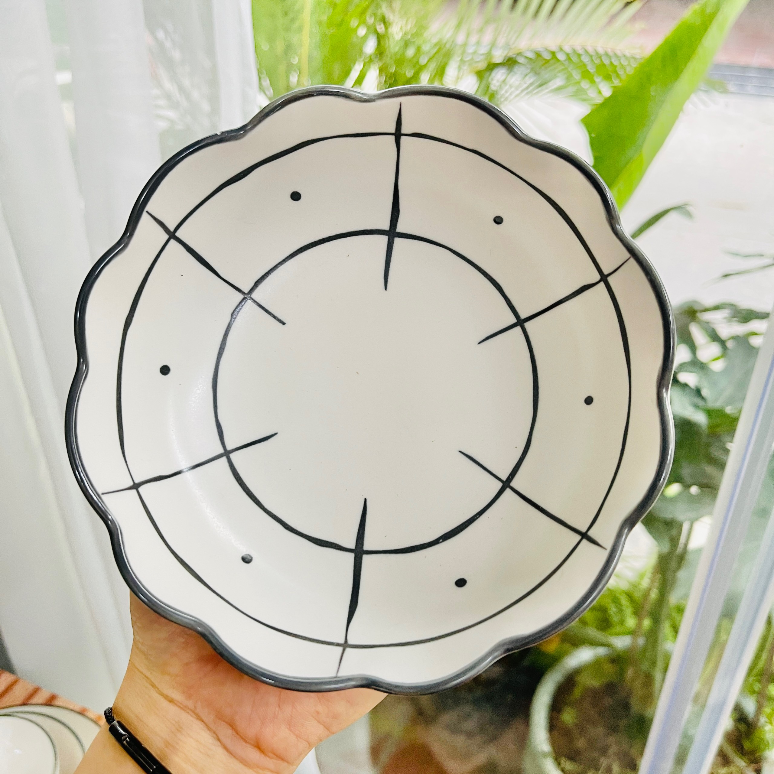 Các món lẻ trong bộ bát đĩa gốm sứ cao cấp hoạ tiết kẻ karo