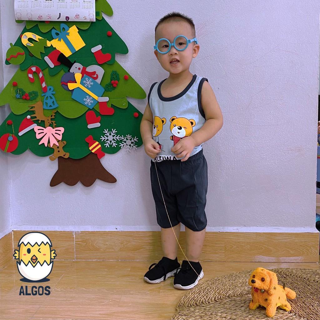 Bộ quần áo bé trai - Bộ Gấu - Cotton 100% thoáng mát thấm hút mồ hôi an toàn cho bé