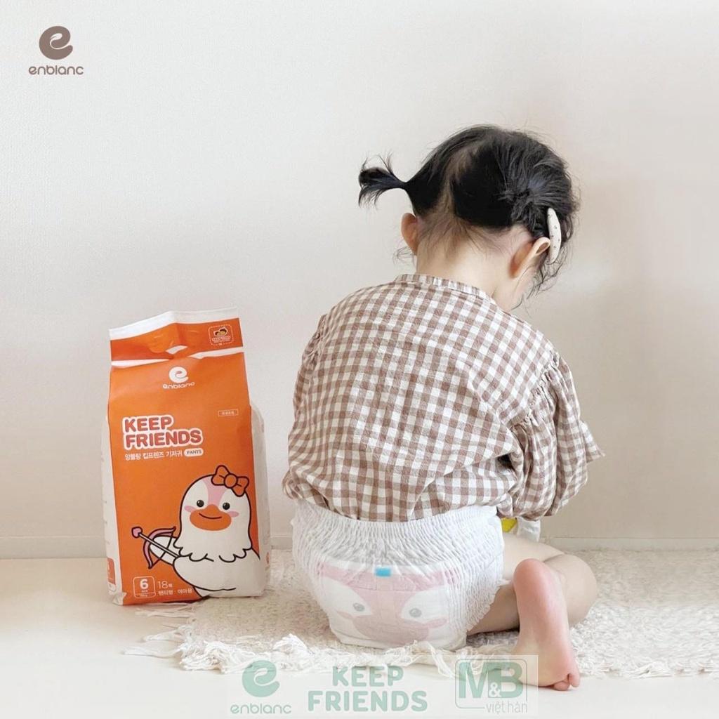 Combo 2 Bịch Tã Bỉm Quần Hàn Quốc Thấm Hút Enblanc Keep Friends Bé Gái Size XXL 18 Miếng (Trên 15kg)