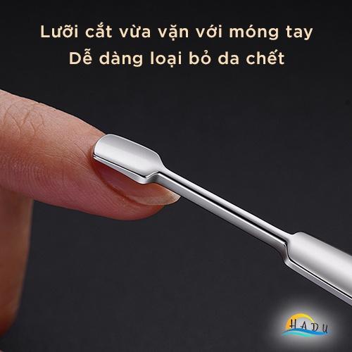 Bộ cắt móng tay cao cấp inox 420 kháng khuẩn bấm móng tay siêu sắc bền bỉ bao da PU da cá sấu sang trọng HADU