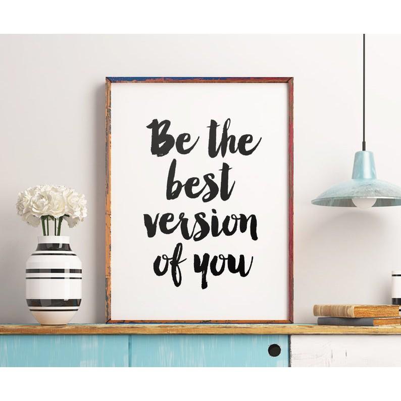 Tranh treo tường | - Typography-Be The Best Version Of You 195 , tranh canvas giá rẻ