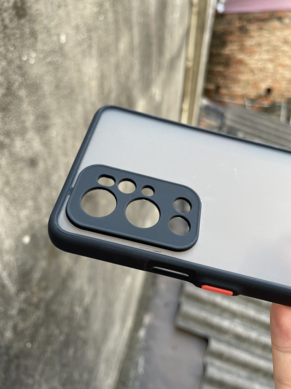Ốp lưng cho Oneplus 9 Pro nhám viền màu che camera