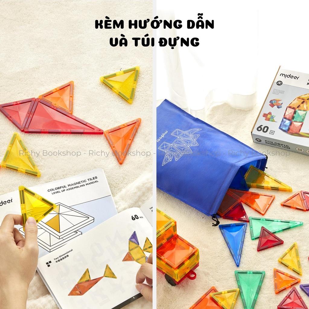 Đồ Chơi Xếp Hình Nam Châm Sắc Màu Phản Chiếu Ánh Sáng - Colorful Magnetic Tiles Mideer