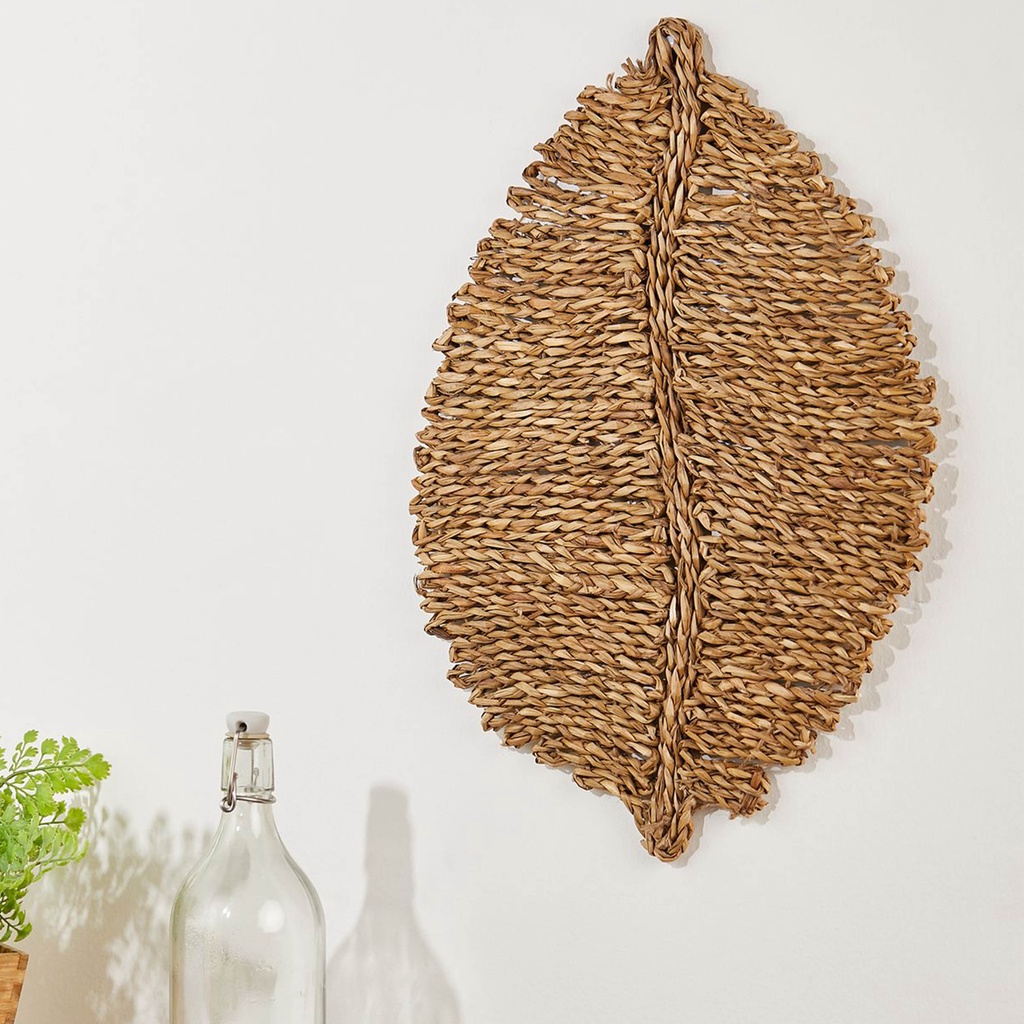 Thảm cói hình chiếc lá URSPACE treo tường decor trang trí, lót đĩa bàn ăn