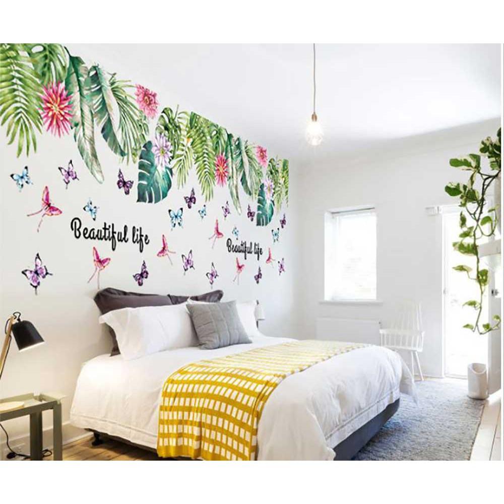 Decal giàn hoa lá nhiệt đới