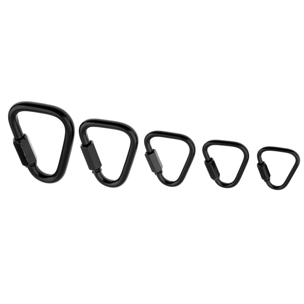 2xTriangle Stainless Steel Carabiner Outdoor Camping Keychain Quick Link 4mm