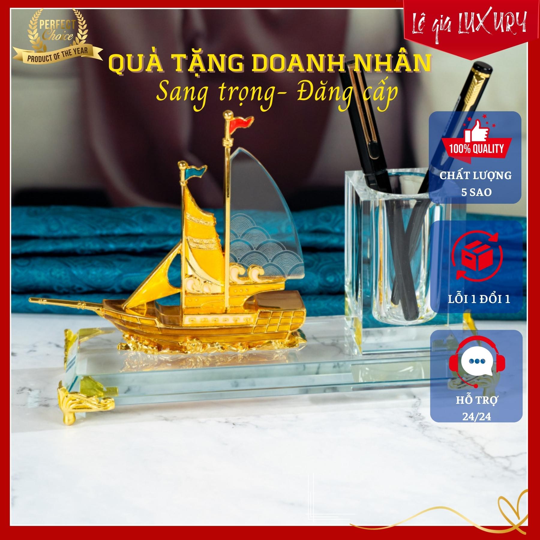 Hộp đựng bút Thuyền buồm pha lê cao cấp, Hộp đựng bút Doanh Nhân, Quà Tặng Doanh Nhân, Hộp bút pha lê Tân Cổ Điển