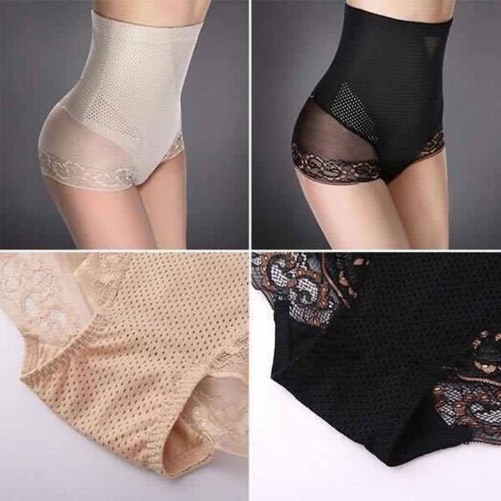 Quần gen bụng cạp cao phối ren chống cuộn hàng Quảng Châu cao cấp