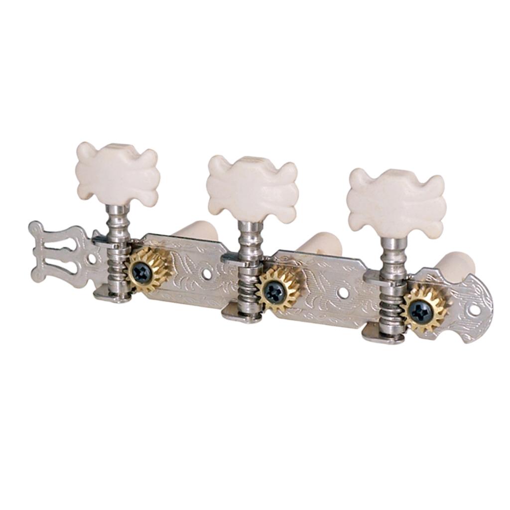 2pcs Classical Guitar Tuning Pegs Keys Machine Heads Tuner with White Button