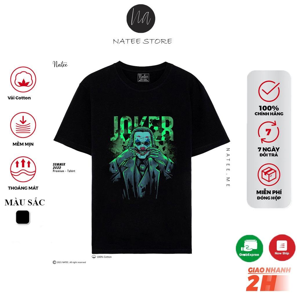 Áo Thun Nam Nữ Unisex Natee In Màu JOKER, Áo Thun Đen Cổ Tròn Chất Vải Cotton Bền Đẹp Chống Nhăn Chống Phai Xù