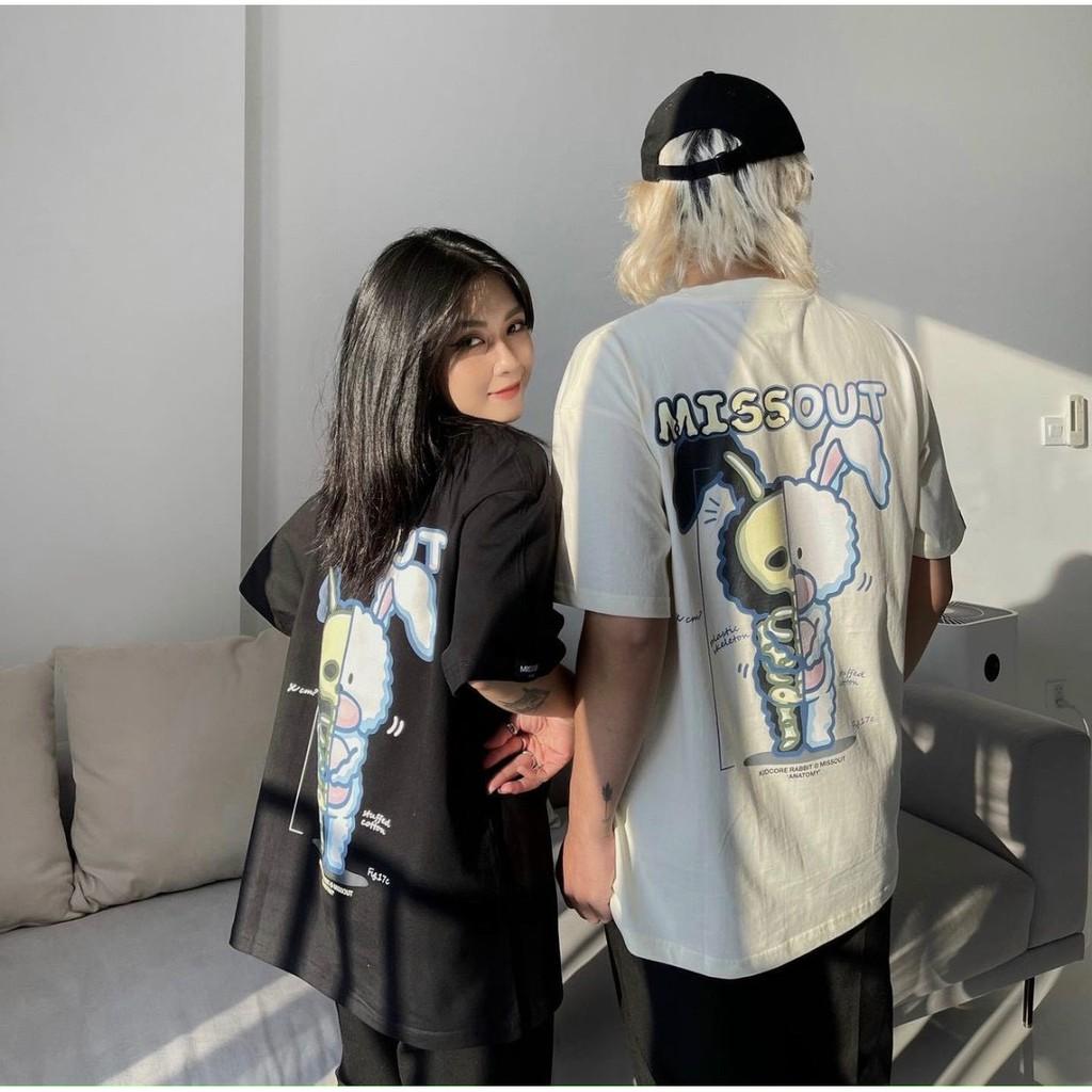 Áo Thun Local Brand Missout Thỏ Nam Nữ Tay Lỡ Oversize Unisex Full Mạc