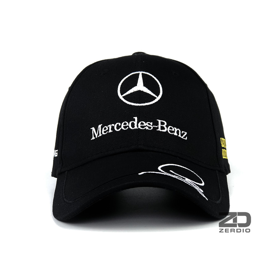 Nón, Mũ Mercedes Benz lưỡi trai đen phong cách thể thao cho nam và nữ
