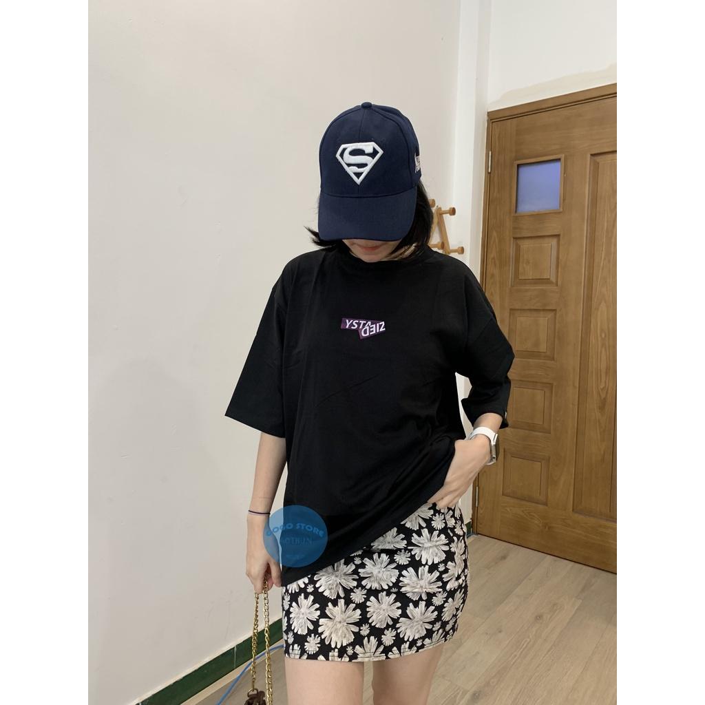 Áo thun unisex đen in nổi trước ngực-freesize-thun co giãn 4 chiều