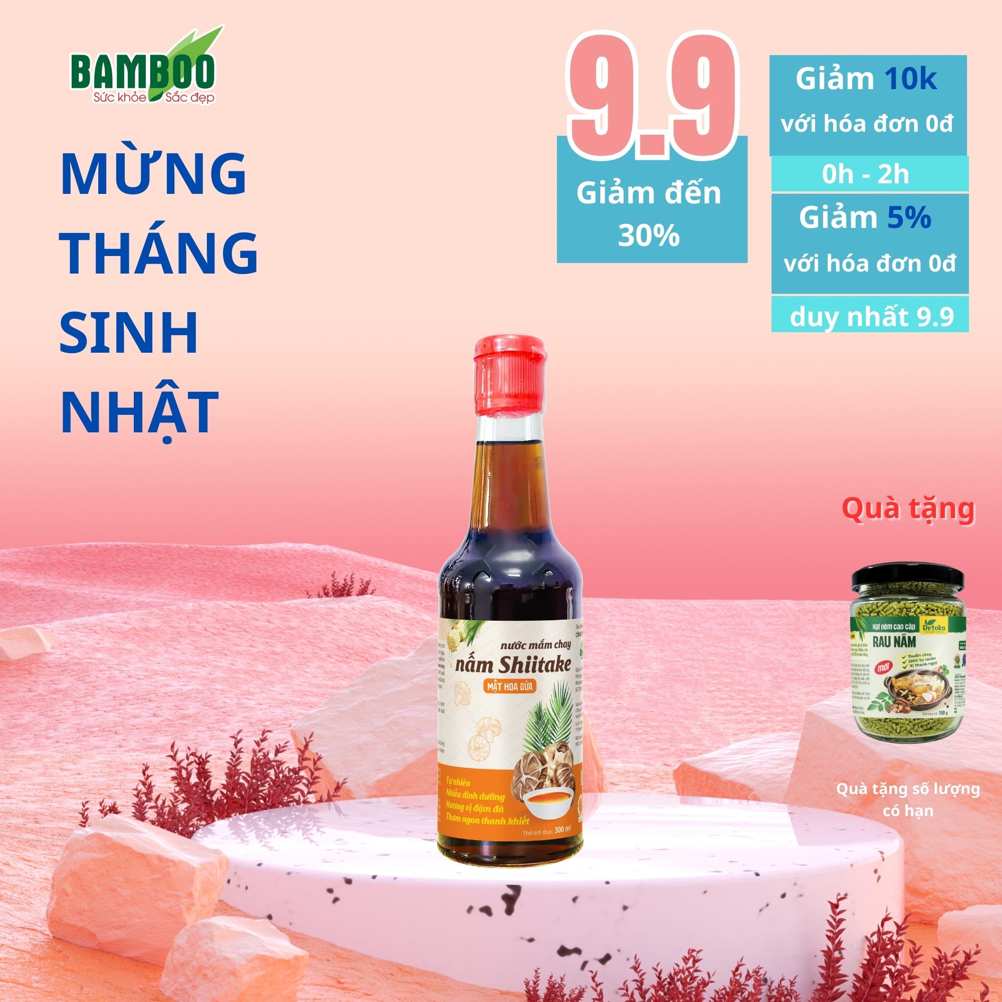 Nước mắm chay nấm Shiitake mật hoa dừa 300ml - Detoko