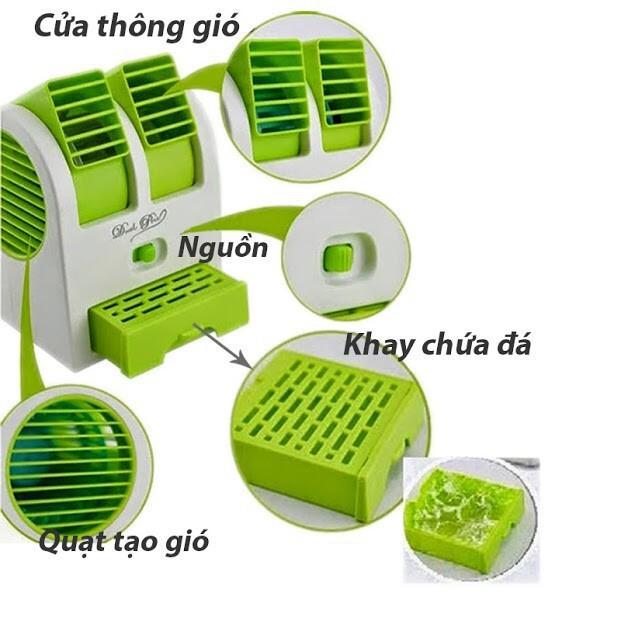 (Siêu Sốc) Quạt điều hòa mini có khay đá 2 cửa cực tiện lợi (giao màu ngẫu nhiên) Qchính hãng