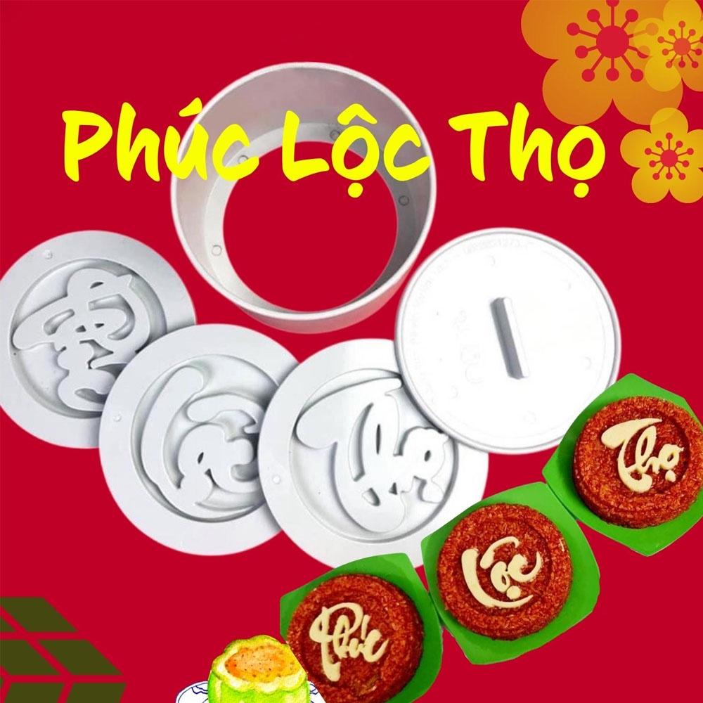 Khuôn xôi phúc lộc thọ 5 chi tiết size 12x7cm chất liệu nhựa thực phẩm cao cấp, khuôn xôi chịu nhiệt an toàn thực phẩm