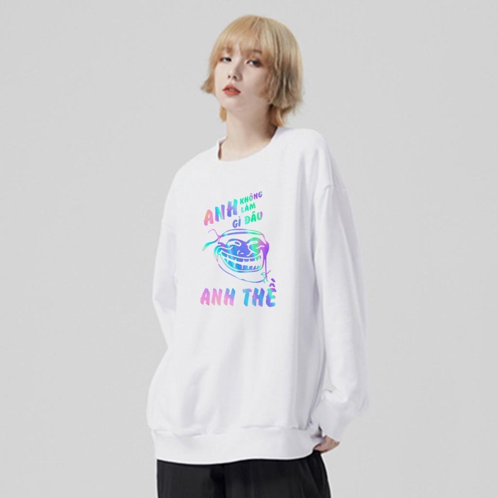 Áo sweater chữ Anh Thề phản quang unisex nam nữ phong cách hàn quốc form rộng – ST198- babitrendy