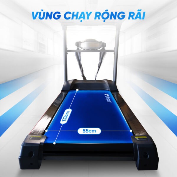 Máy Chạy Bộ Lifesport LS-6, Máy Chạy Bộ Có Tay Cầm Cảm Biến Nhịp Tim, Vùng Chạy Rộng Rãi  Với 7 Lớp Chống Trượt