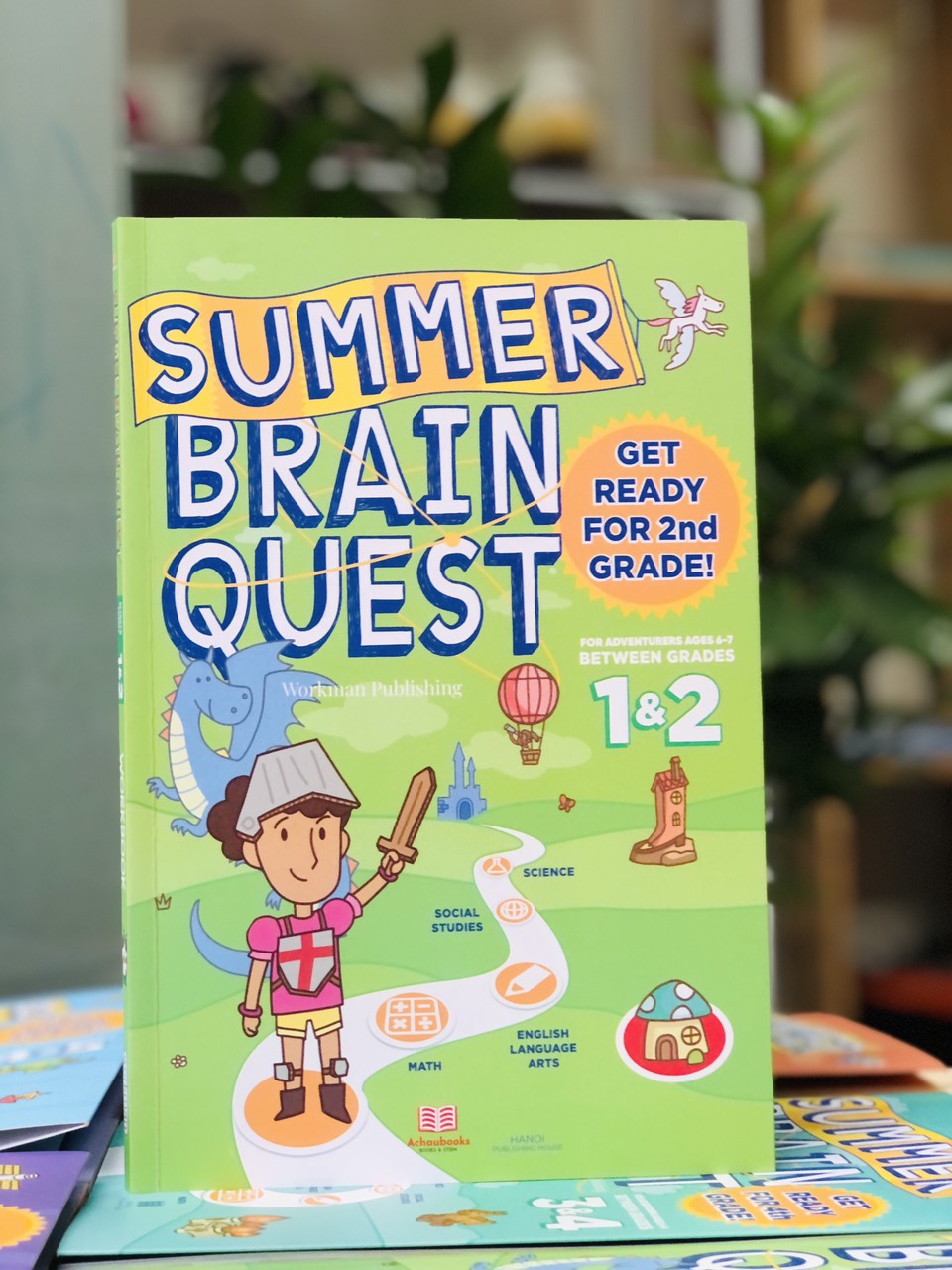 Sách summer brain quest 1&amp;2 phát triển tư duy iq cho bé - in màu ( tiếng anh, 6 - 7 tuổi )