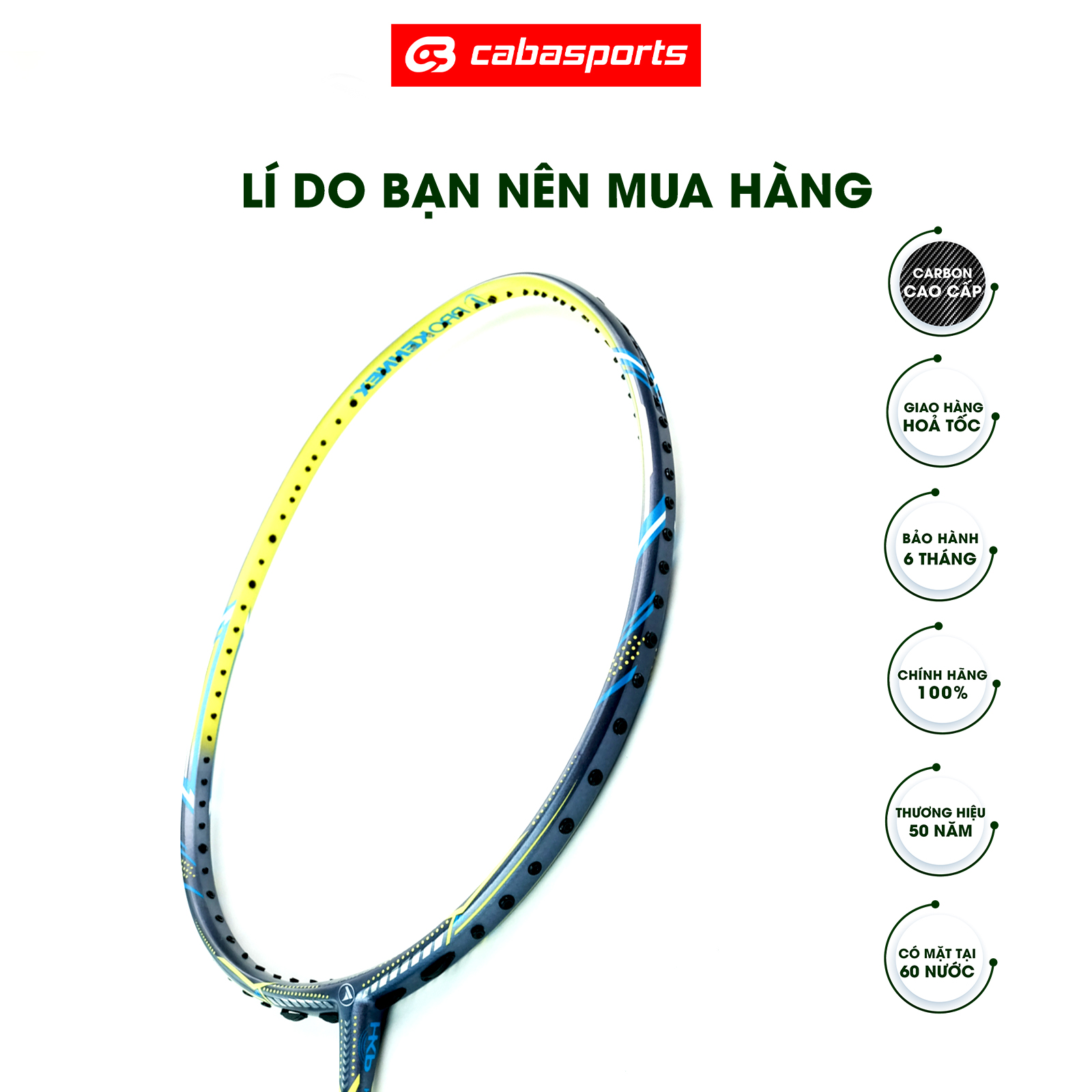 Vợt cầu lông Prokennex KINETIC EXTREME SPEED chính hãng cao cấp công thủ toàn diện (1 cây) - Tặng kèm quấn cán và túi vải Cabasports