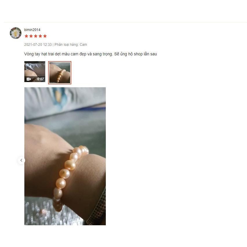 Vòng Tay Hạt Dẹt Màu Cam Dễ Thương - Trường Thịnh Ngọc Trai