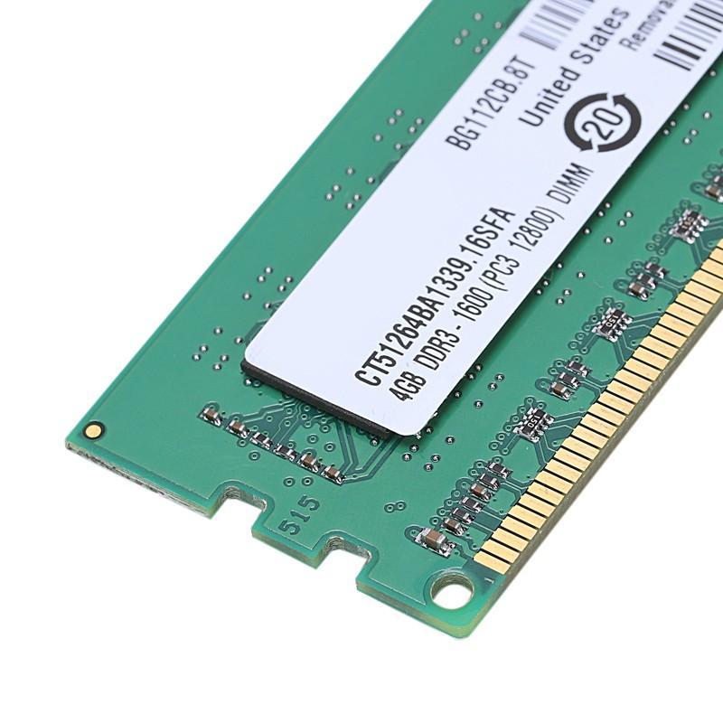 DDR3 4GB Ram PC3-12800 1.5V 1600Mhz 240 Pin Memory DIMM Unbuffered and Non-ECC f